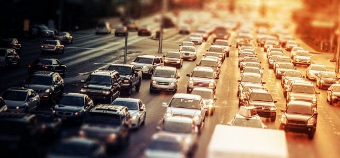 NJ Travel-Features-Highway Traffic at Sunset