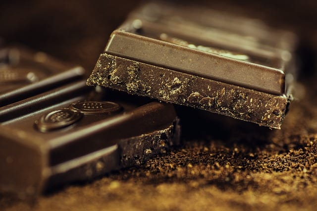 chocolate bar broken in half
