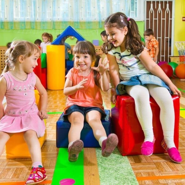 Cute children playing in gym