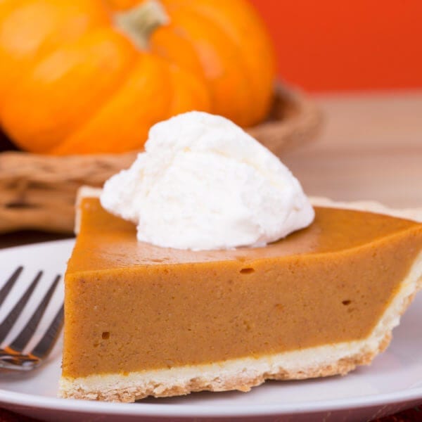 Closeup of Pumpkin Pie Slice