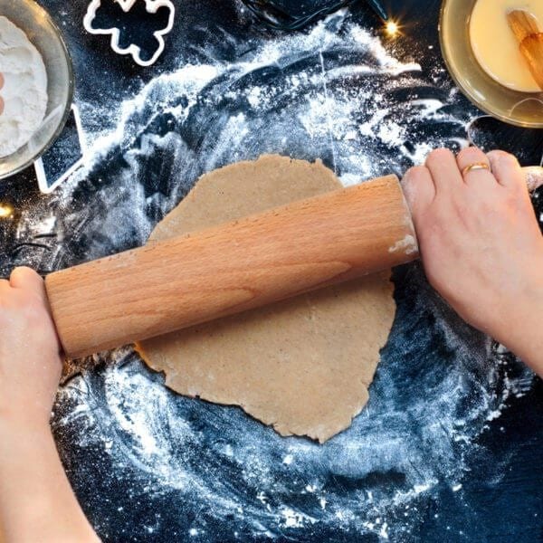 Making dough for a Christmas cookies