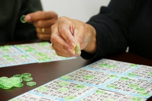 seniors playing BINGO