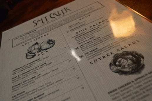 Salt Creek Grille New Menu