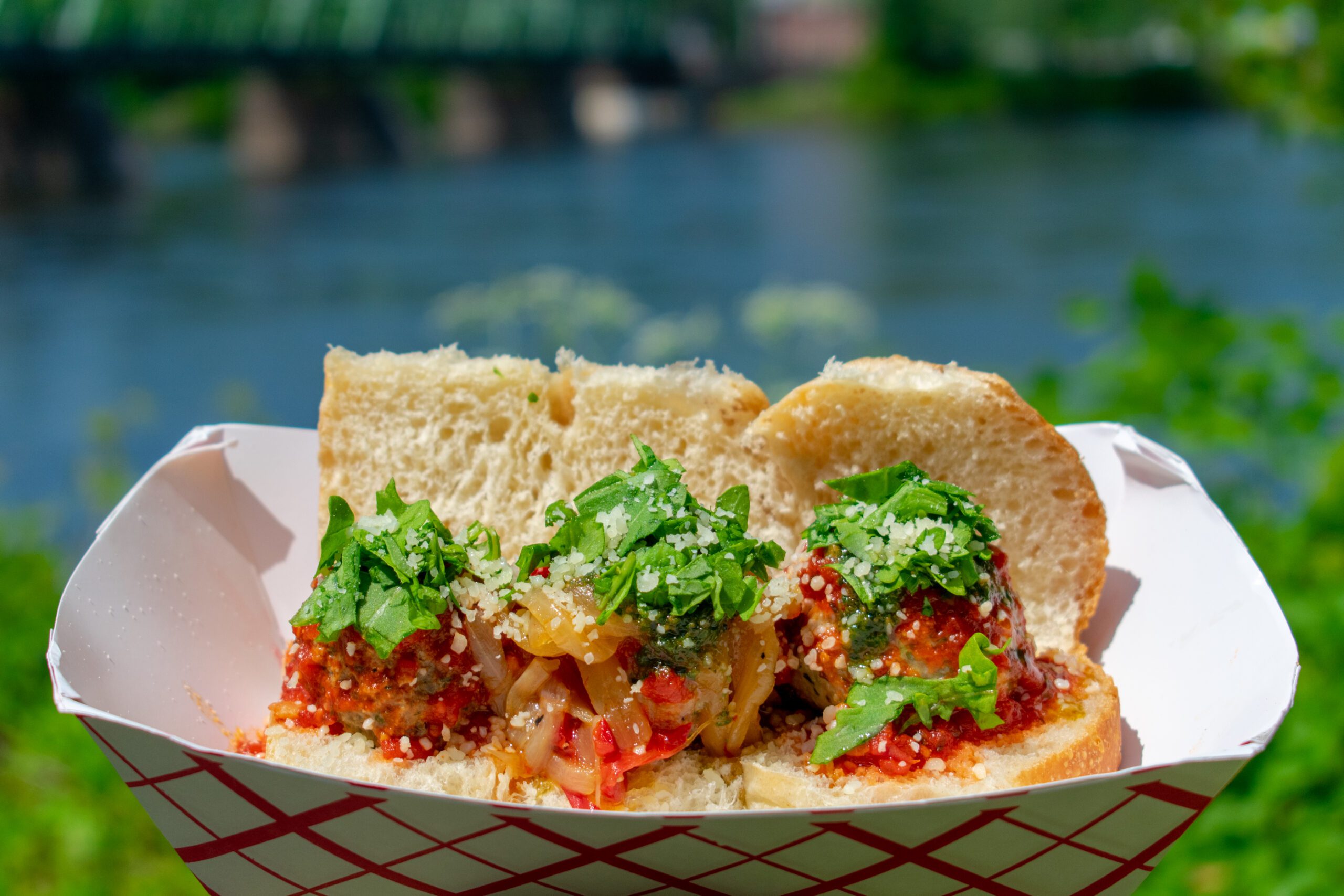 Mamas Meatballs Slider closeup