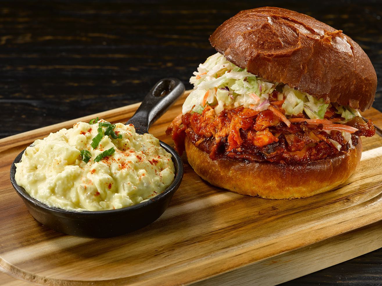 Mashed Potatoes and Burger