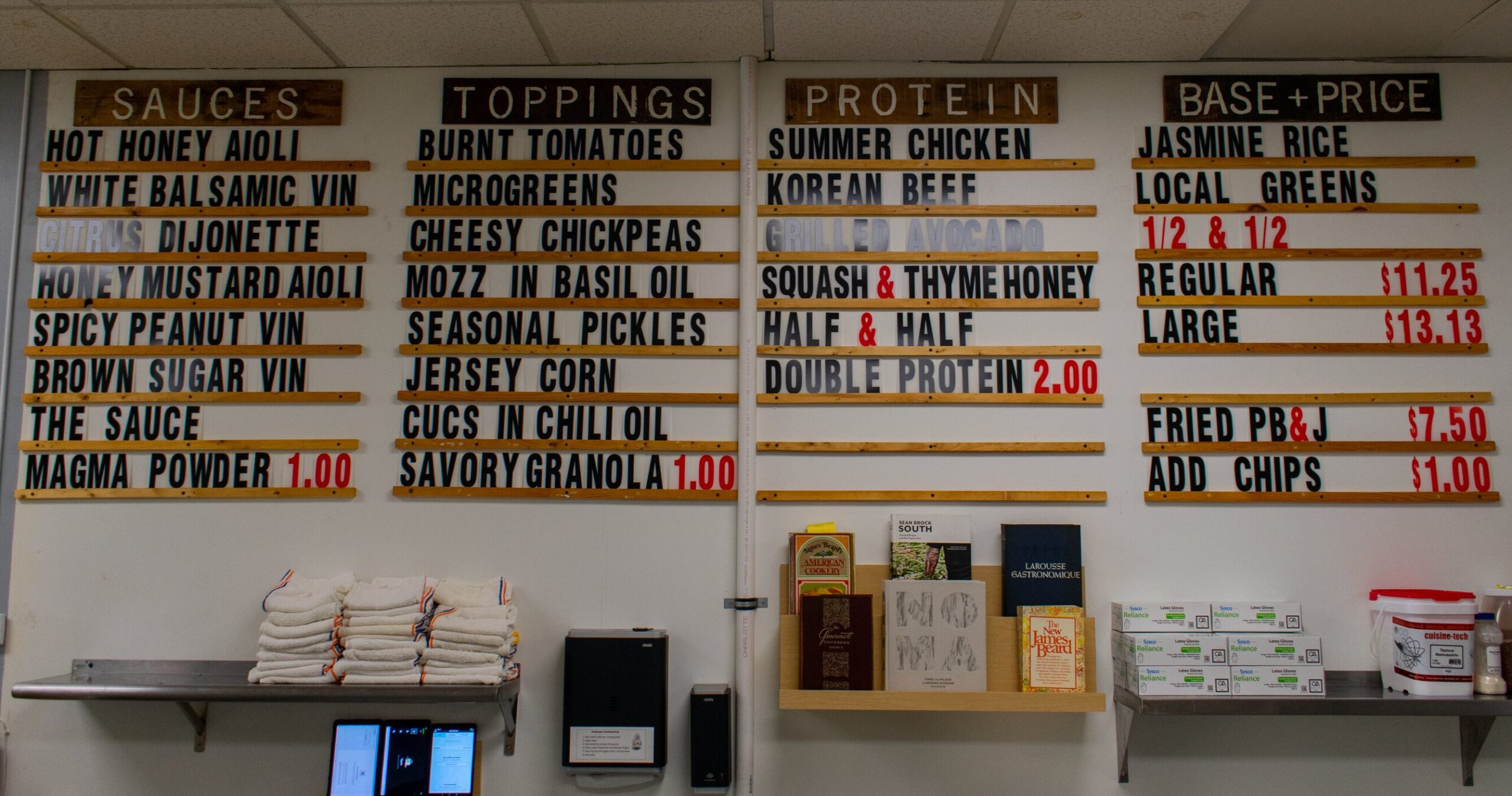 Menu on Wall