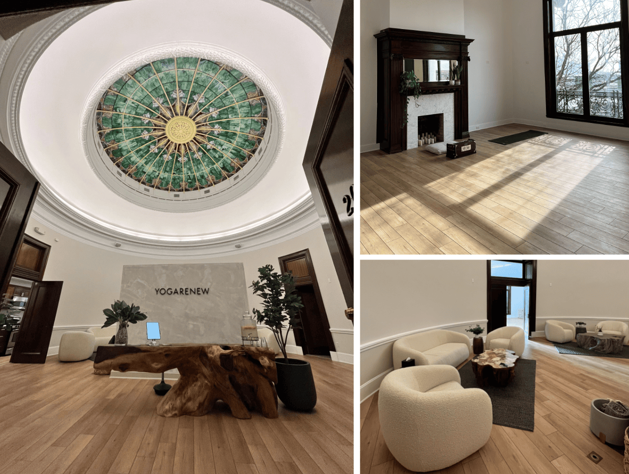 Collage of yoga studio in hoboken