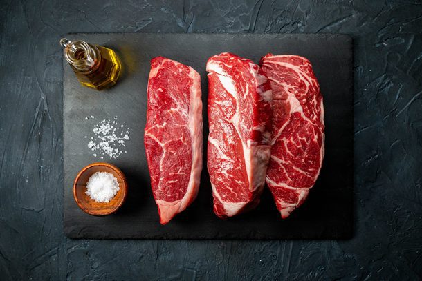 Meats on cutting board
