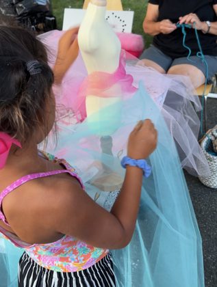 Sewing Lesson with young girl
