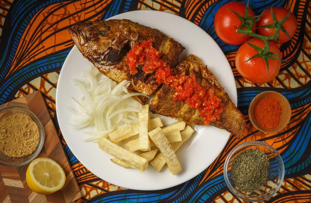 Grilled Red Snapper Served with DunDun